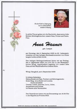 Haumer Anna geb. Lessjak G