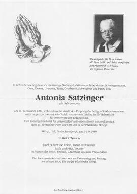 Satzinger Antonia geb. Salvenmoser G