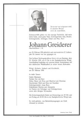 Greiderer Johann G