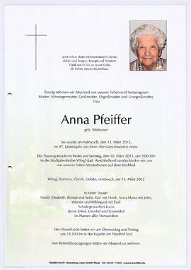 Pfeiffer Anna geb. Widmoser G