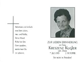 Kugler Kreszenz geb. Uhrer