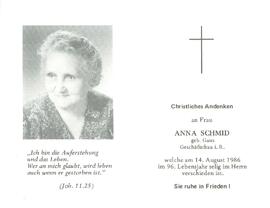 Schmid Anna geb. Gaus