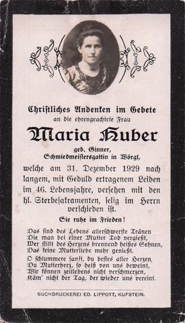 Huber Maria geb. Ginner