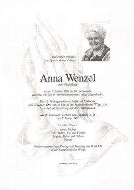 Wenzel Anna geb. Stigleithner G