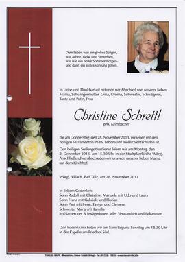 Schrettl Christa geb. Krimbacher