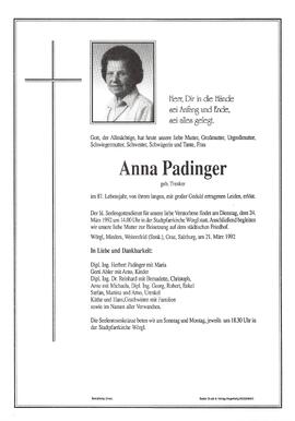 Padinger Anna geb. Trenker G