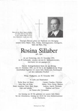 Sillaber Rosina geb. Ager G