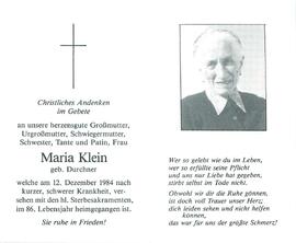 Klein Maria geb. Darchner
