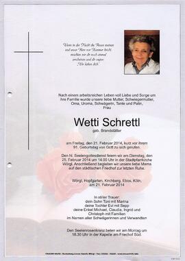 Schrettl Wetti geb. Brandstätter G