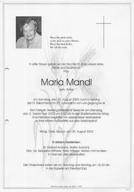 Mandl Maria geb. Anker G