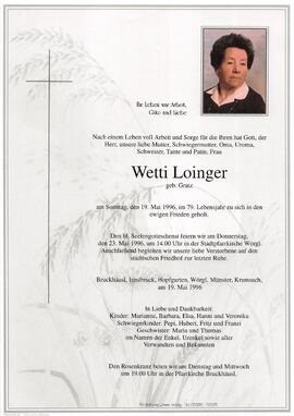 Loinger Wetti geb. Gratz G
