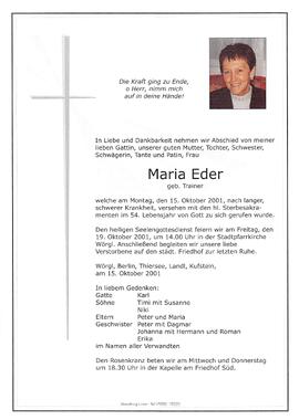 Eder Maria geb. Trainer G