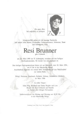 Brunner Resi geb. Colleselli G