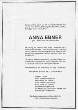 Ebner Anna geb. Oberhauser G