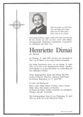 Dimai Henriette geb. Menardi G