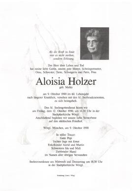 Holzer Aloisia geb. Malitz G