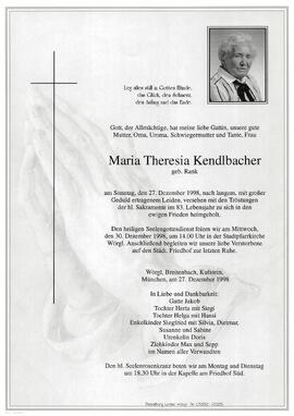 Kendlbacher Maria Theresia geb. Rank G