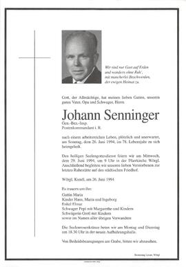 Senninger Johann G