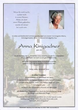 Kinigadner Anna geb. Osl G