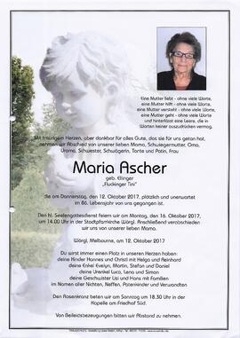 Ascher Maria geb. Ellinger