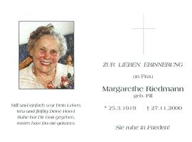 Riedmann Margarethe geb. Fill