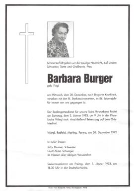 Burger Barbara geb. Fiegl G