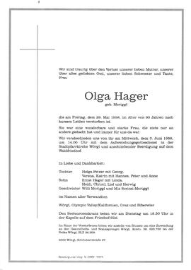 Hager Olga geb. Moriggl G