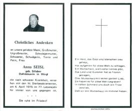 Seisl Anna geb. Sillaber