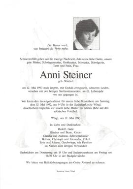 Steiner Anni geb. Winderl G
