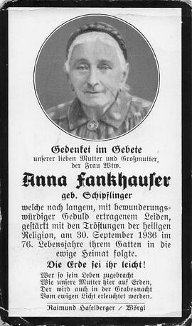 Fankhauser Anna geb. Schipflinger