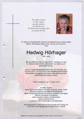 Hörhager Hedwig geb. Lang