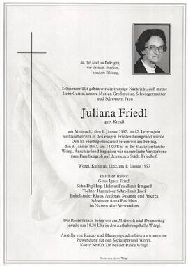 Friedl Juliana geb. Kreidl