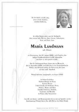 Landmann Maria geb. Ellinger G