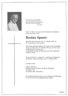 Sparer Rosina G