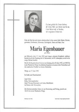 Egenbauer Maria geb. Böhm G