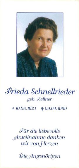 Schnellrieder Frieda geb. Zellner