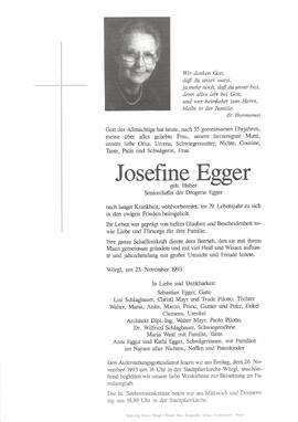 Egger Josefine geb. Huber G