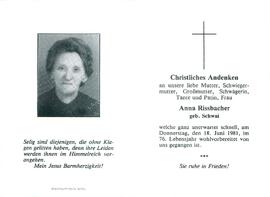 Rissbacher Anna geb. Schwai