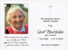 Blachfelder Gretl geb. Avanzini