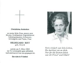 Rist Hildegard geb. Stock