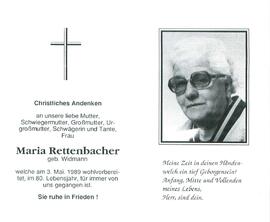 Rettenbacher Maria geb. Widmann
