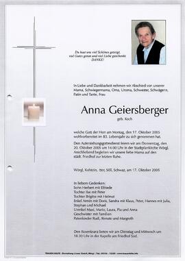 Geiersberger Anna geb. Koch G
