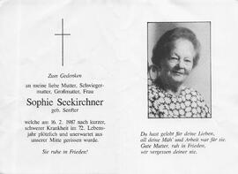 Seekirchner Sophie geb. Senftner