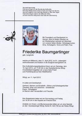 Baumgartinger Friederike geb. Langhofer