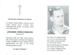 Hirschmann Johann