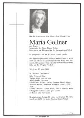 Gollner Maria geb. Gruber G