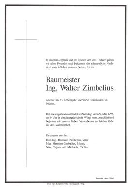Zimbelius Walter Ing. Baumeister G