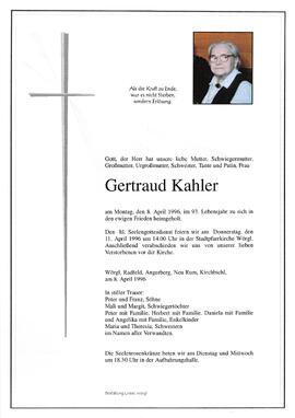 Kahler Gertraud G