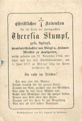 Stumpf Theresia geb. Spiegl