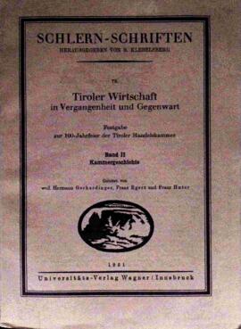 Schlern Schriften Tiroler Wirtschaft, Band 2